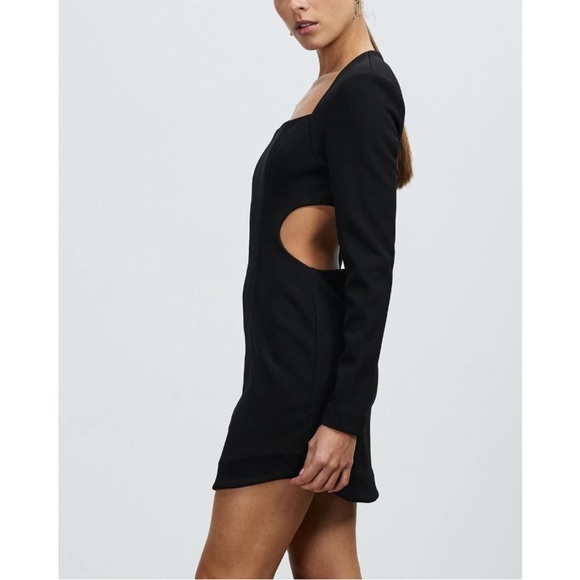 NWT MISHA KOSMA cutout long sleeve black mini dress size 6 - Picture 12 of 16